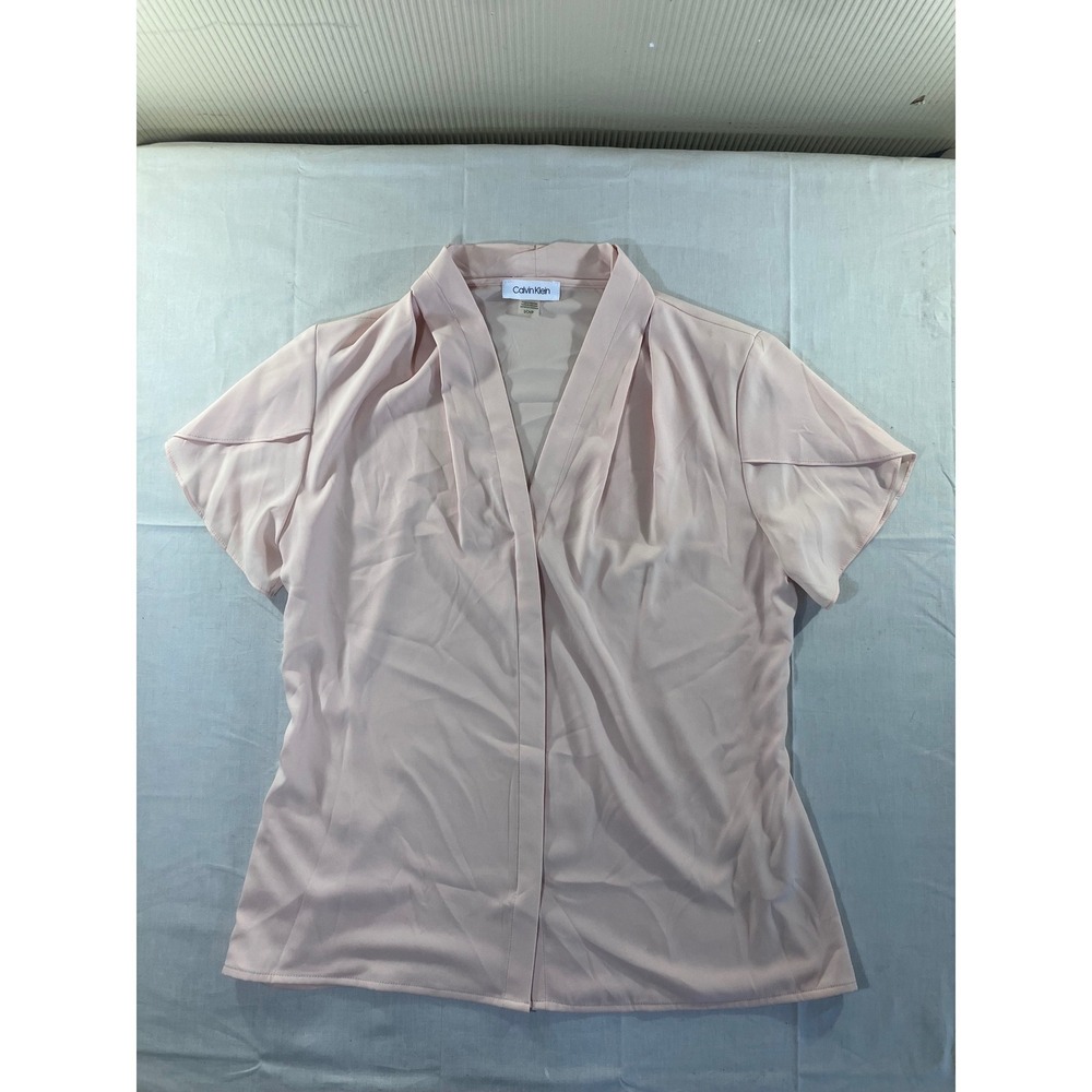 Calvin Klein Womens Light Pink Short Sleeve Duster Cardigan Top S‎